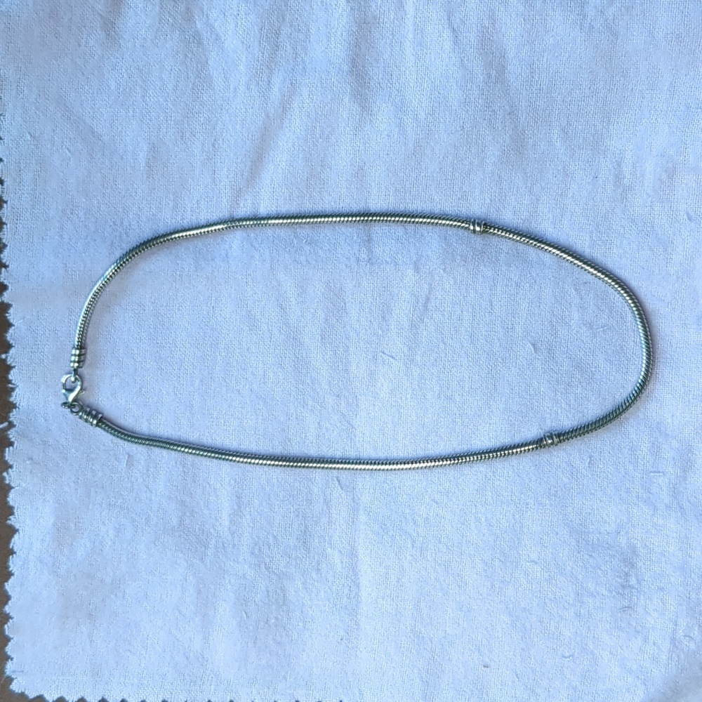 Vintage sterling silver Pandora Snake Necklace size 15.7"